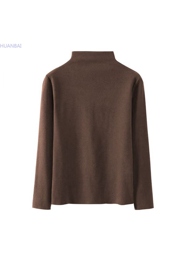 And Winter Warm Half High Collar Base Layer Wrinkle-Free Blouse