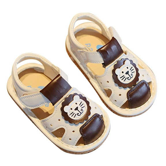 HUANBAI Baby 2024 Little Sandals Walking Shoes Soft Sole Baotou Shoes 12-15 Months