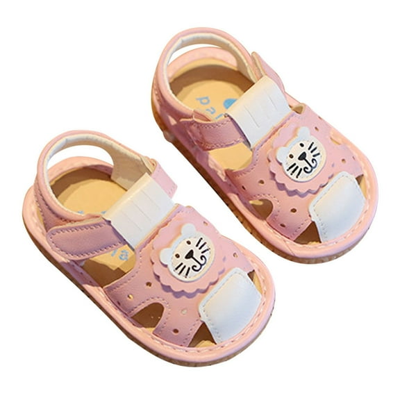 HUANBAI Baby 2024 Little Sandals Walking Shoes Soft Sole Baotou Shoes 12-15 Months