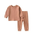thumbnail image 1 of HUANBAI Baby Autumn And Winter Jumpsuit Set Girls' Underwear Separates Children's Long Sleeve Pajamas Boys' Home Wear For Ages 1 5 80, 1 of 4