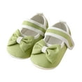 thumbnail image 1 of HUANBAI Baby Girl Shoes Rubber Sole Non Slip Indoor Slipper Infant Girls First Walking Floor Shoes With Cute Bows Baby Shoes 12-18 Months, 1 of 4