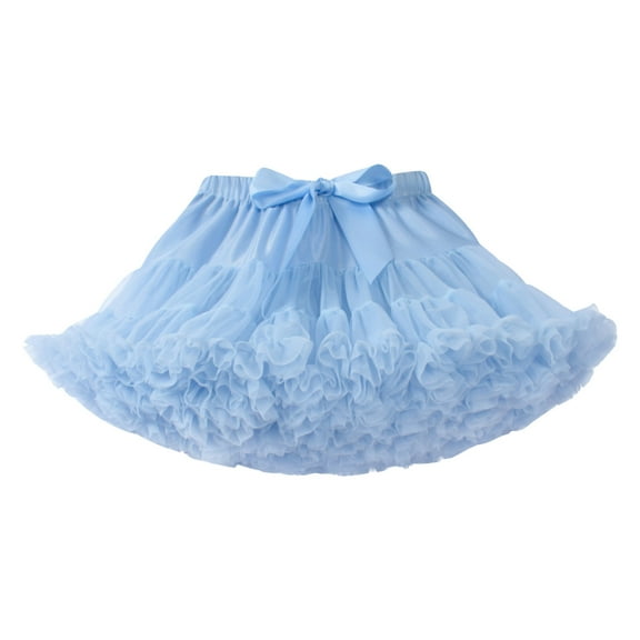 HUANBAI Baby Girls Soft Fluffy Tutu Skirt Toddler Girl Mesh Tutu Bowknot Princess Skirt 5-7 Years