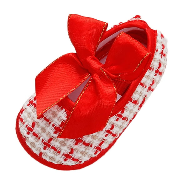 HUANBAI Baby Girls Toddler Soft Shoes Toddler Walkers Shoes Bow Princess Shoes Bowknot Flat Walkers Shoes 11