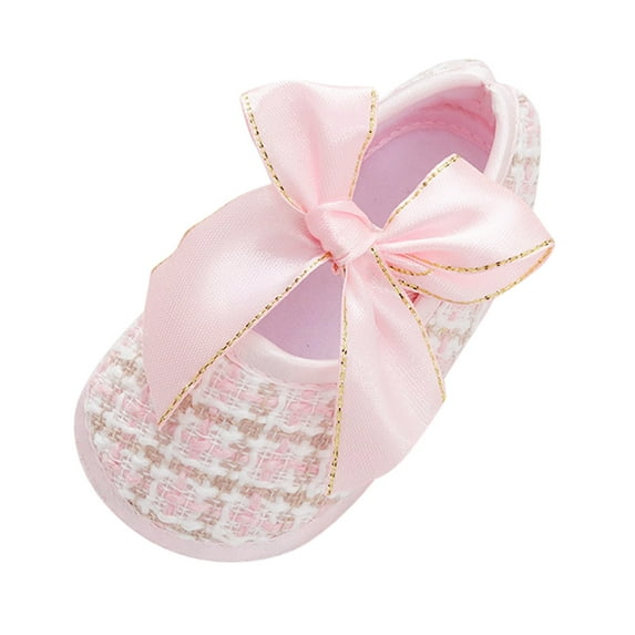 HUANBAI Baby Girls Toddler Soft Shoes Toddler Walkers Shoes Bow Princess Shoes Bowknot Flat Walkers Shoes 12