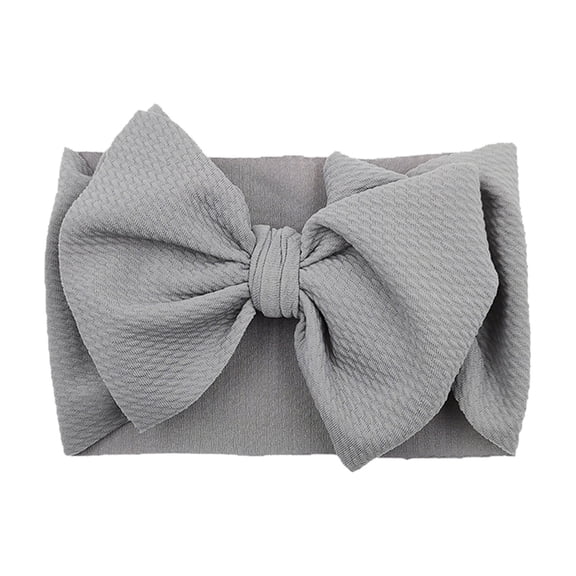 HUANBAI Baby Headbands With Big Bows Headwrap Soft Elastic Headband For Girls Hair / Gray(12cm)