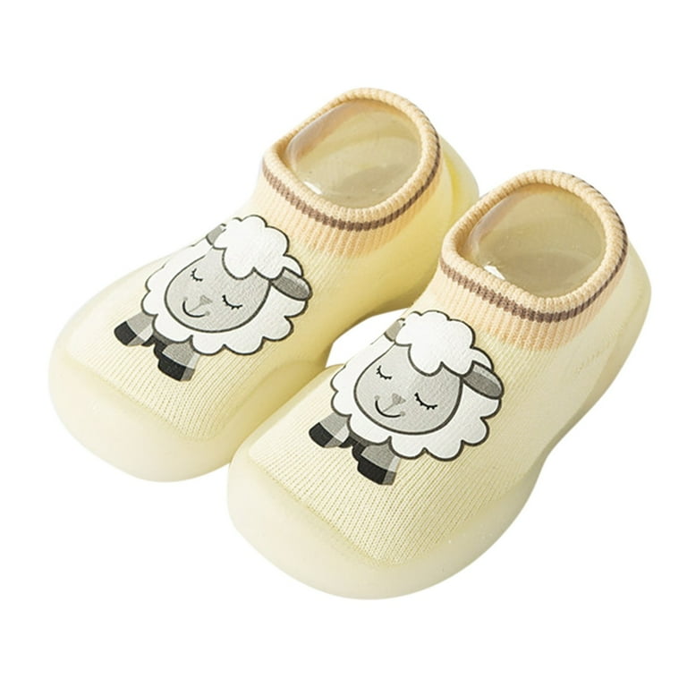 HUANBAI Baby Home Slippers Cartoon Warm House Slippers For Lined
