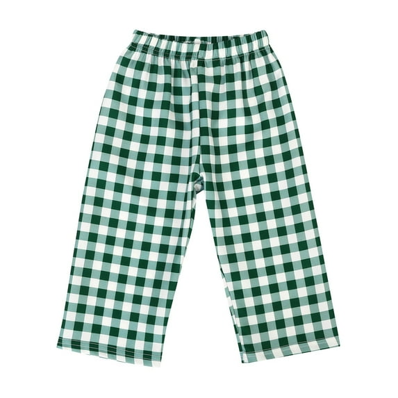 HUANBAI Baby Girls Boys Summer Plaid Cropped Pants Pants Loose Casual Fashion Pants 12-18 Months