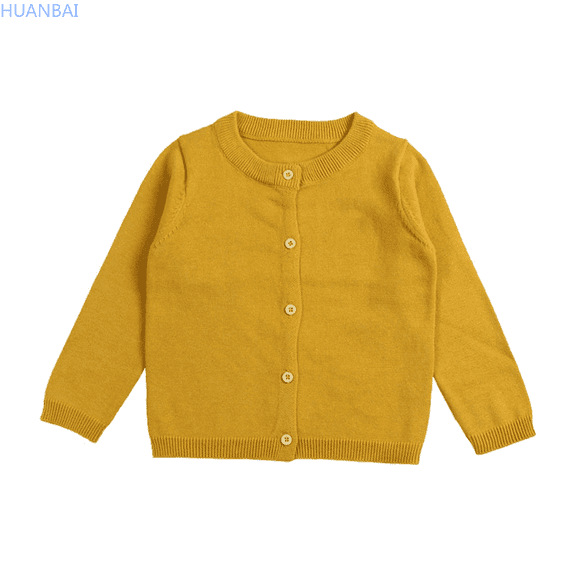 HUANBAI Baby Kids Girls Cardigan Long Sleeve Kid Button Sweater Girl Crew Neck Cardigans Sweater Crewneck Long Sleeve Sweater 18 Months
