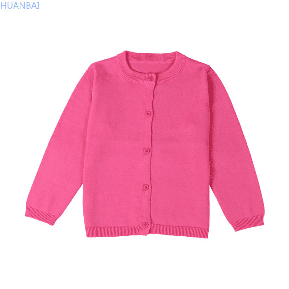 HUANBAI Baby Kids Girls Cardigan Long Sleeve Kid Button Sweater Girl Crew Neck Cardigans Sweater Crewneck Long Sleeve Sweater 18 Months