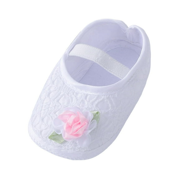 HUANBAI Baby Shoes Fashion Soft Sole Toddler Dress Flower Princess Shoes Toddler Shoes 0-3 Months