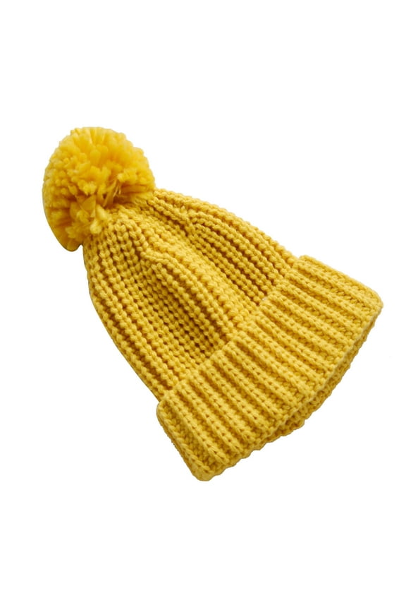 Baby Winter Warm Hat Solid Knitted Pompom Hat Toddler Kids Boys Girls Crochet Hat Beaniess Cap One Size
