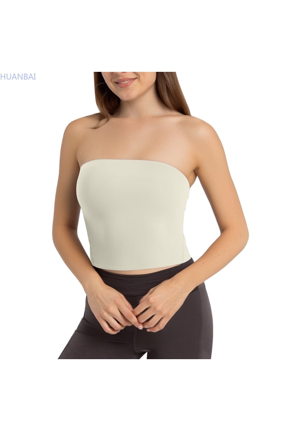 Back Yoga Top For Women Strapless Sports Vest Slim Fitted Camisole