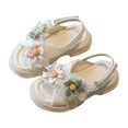 thumbnail image 1 of HUANBAI Beach Cute Flower Girls Non Beach Shoes Girl Sandals Princess Children Soft Shoes Toddler Baby Shoes High Top Baby Shoes 12, 1 of 7