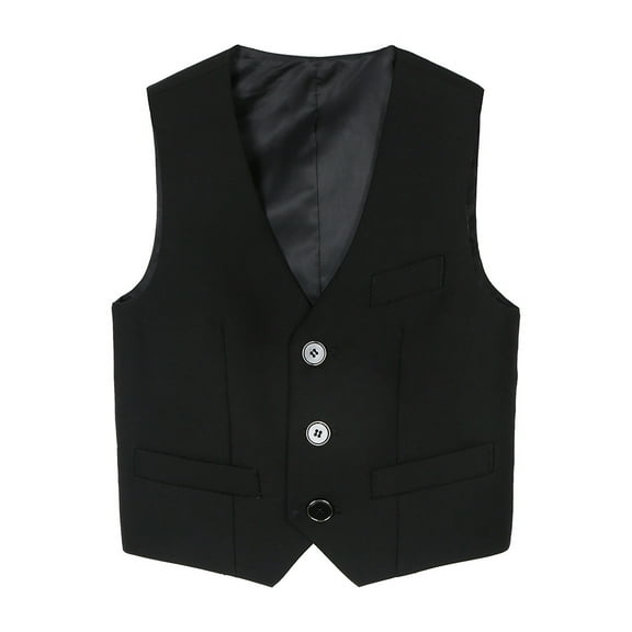 HUANBAI Boy's 4 Button Formal Suit Vest 5-6 Years