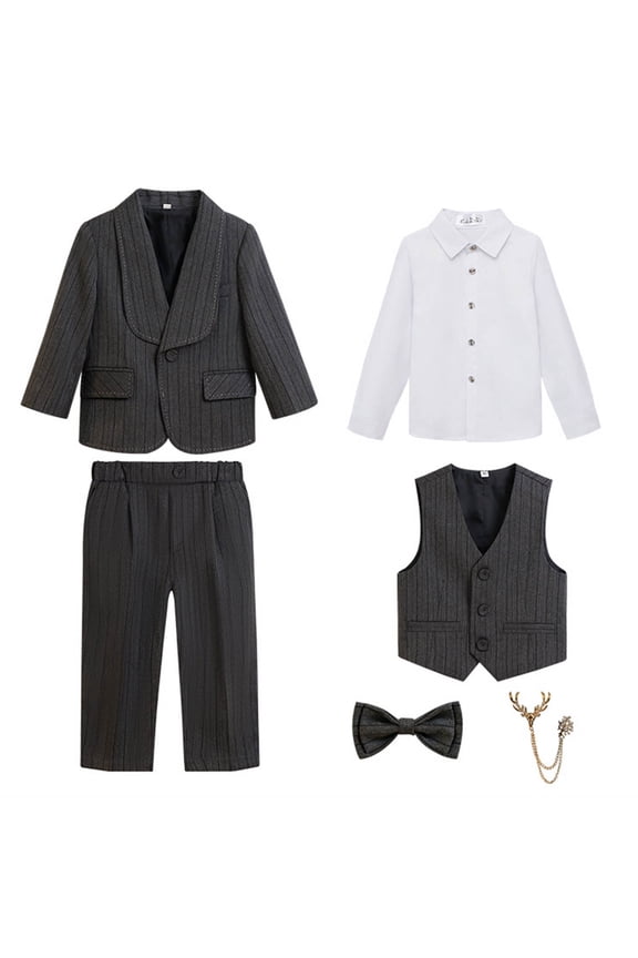 Boy's Striped Little Suit As Performance Dress Suit 100
