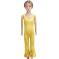 thumbnail image 1 of HUANBAI Boys' And Girls' Sequin Tight Stretch Jumpsuit Sleeveless Crew Neck Trousers Bottoms 3-4 Years, 1 of 6