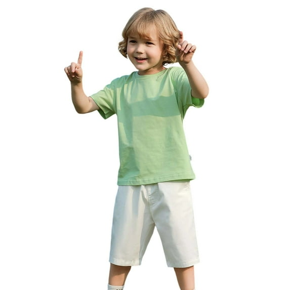 HUANBAI Boys Athletic Shorts For School Team Performance Summer Kids Casual Comfortable School Pants Elastic Waist Lightweight Breathable Playground Outfit 8-9 Years