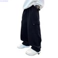 thumbnail image 1 of HUANBAI Boys Casual Pants Summer Loose Fit Wide Leg Joggers With Elastic For Daily Wear Comfortable Breathable Outfits Age 8 15 Trousers Long Pants 8-9 Years, 1 of 6