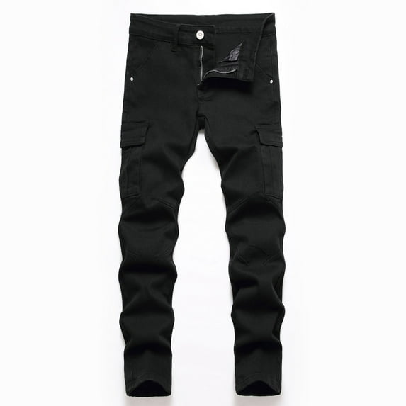 HUANBAI Boys Distressed Jeans High Street Fashion Casual Long Pants For Kids Comfortable Stretch Denim Trousers Spring Autumn 10-13 Years