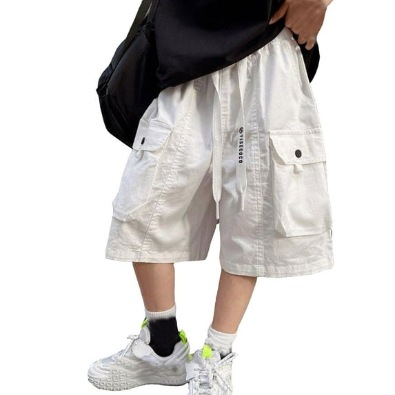 HUANBAI Boys Kids Cargo Shorts Youth Boy's Casual Stretch Shorts Outdoor Cargo Bottoms 11-12 Years