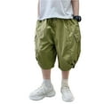 thumbnail image 1 of HUANBAI Boys Kids Cargo Shorts Youth Boy's Casual Stretch Shorts Outdoor Cargo Bottoms 6-7 Years, 1 of 6
