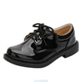 thumbnail image 1 of HUANBAI Boys Shoes Boots Thick Bottom Student Dress Shoes Performance Shoes Solid Color Comfortable ,(9.5-10 Years Black) Size ,1.5, 1 of 5