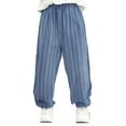 thumbnail image 1 of HUANBAI Boys' Summer Trousers Striped Baggy Trousers Thin Casual Trousers Boys Outdoor Trousers Children's Jogging Bottoms Sports Trousers 4-5 Years, 1 of 8