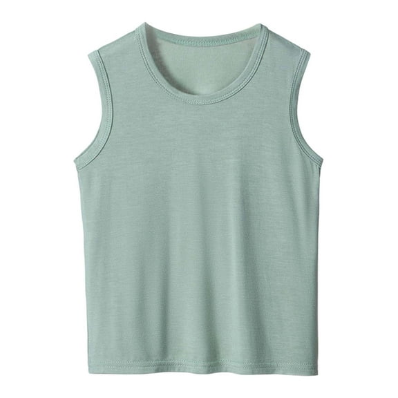 HUANBAI Boys Tank Tops For Summer Kids Sleeveless Shirt Soft Fabric Comfortable Casual Wear Lightweight Breathable Tee For Daily Outfits Kids Crewneck Tops 13-14 Years