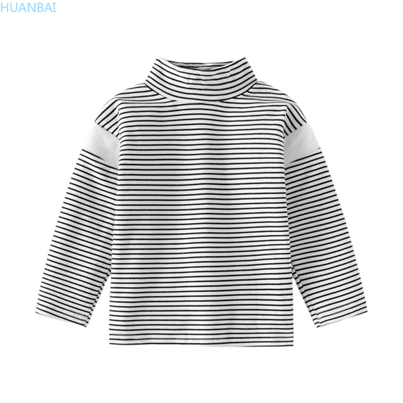 HUANBAI Boys Thermal Base Layer Long Sleeve Shirt Winter Warm Striped Shirt Top For Kids Soft Comfortable Tee Shirt Boys' Crew Neck Tees 3-4 Years