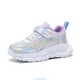 thumbnail image 1 of HUANBAI Breathable Mesh Sneakers For Girls With Sparkling Lightweight Comfortable Running Shoes For All Seasons ,(10-10.5 Years Silver) Size ,2, 1 of 5