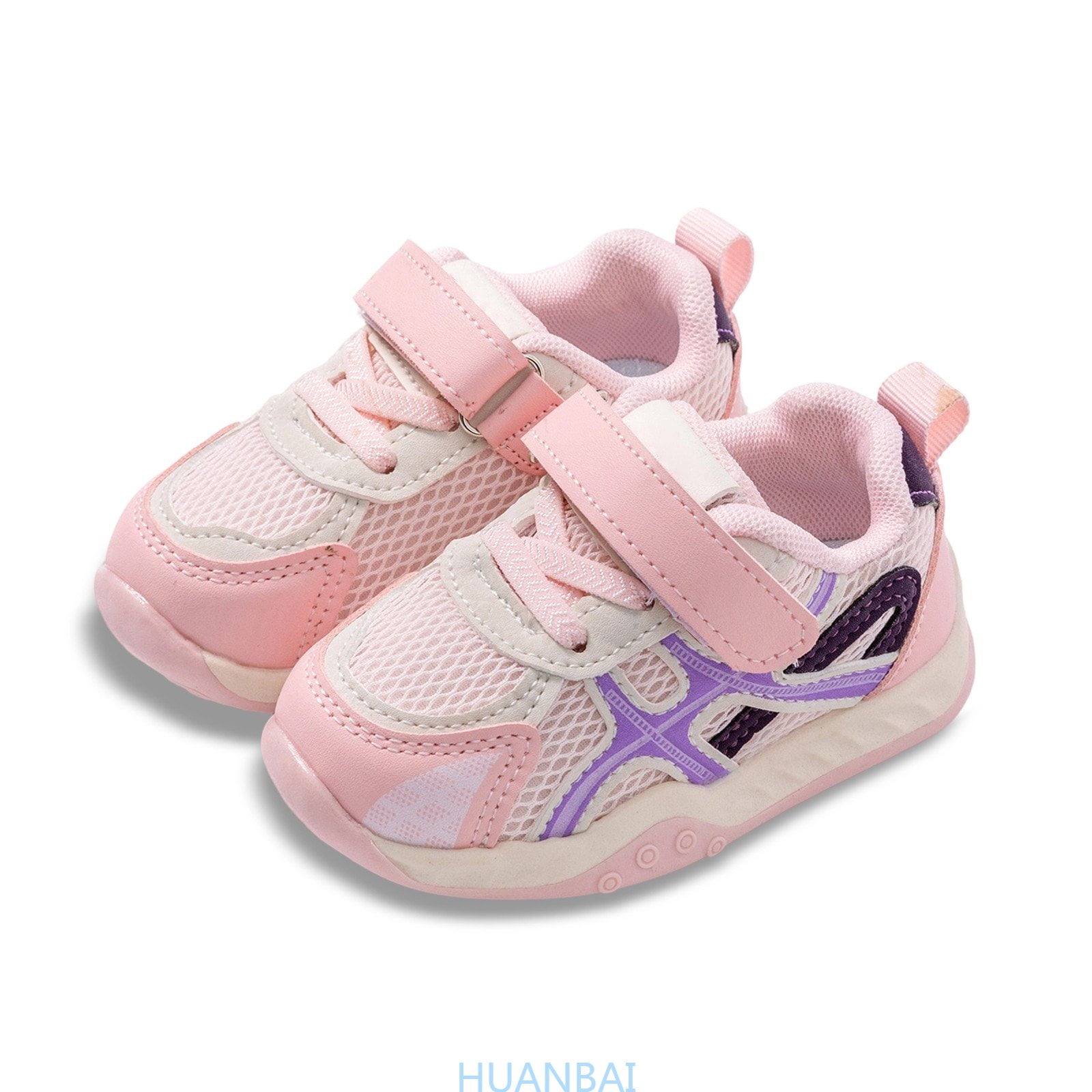 Breathable Mesh Sneakers For Toddlers First Walking Steps Lightweight Flexible Sole Support Medium Width Boys Girls Play ,(2-2.5 Years Pink) Size ,7.5