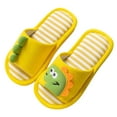 thumbnail image 1 of HUANBAI Cartoon Dinosaur Pattern House Slippers For Toddler Open Toe Comfort Slip On Indoor Home Slippers For Girls And Boys 9-9.5 Years, 1 of 4