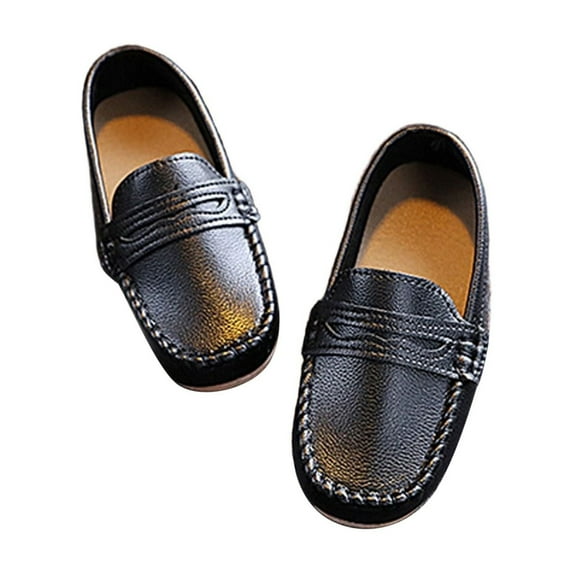 HUANBAI Children Casual Shoes For Boys And Girls Flat Bottom Lightweight Soft Comfortable Solid Color Slip On Style 15-18 Months