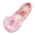 thumbnail image 1 of HUANBAI Children Shoes Dance Shoes Ballet Performance Diamond Lace Bow Yoga Shoes 10-10.5 Years, 1 of 3