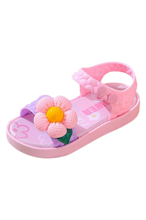 Children Shoes Flat Sandals Breathable Rainbow Cute Princess Outerwear Beach Shoes Children's Baby Sandals 13
