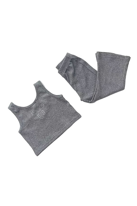 Children's Clothes 2023 Girls Casual Sleeveless Vest Solid Color Suit Wind Two Piece Set Girls Clothing Set 6-12 Months