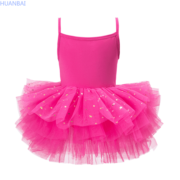 HUANBAI Children's Tutu Dress For Performance And Personality Sleeveless Dress For Girls Casual Midi Dresses 2-4 Years