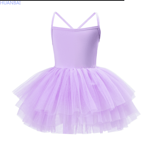 HUANBAI Children's Tutu Dress For Performance And Personality Sleeveless Dress For Girls Casual Midi Dresses 5-6 Years