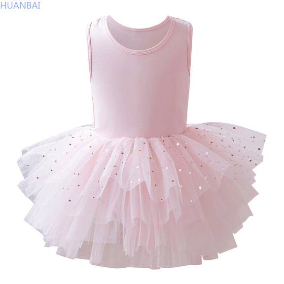 HUANBAI Children's Tutu Dress For Performance And Personality Sleeveless Dress For Girls Party Mini Dress 7-8 Years