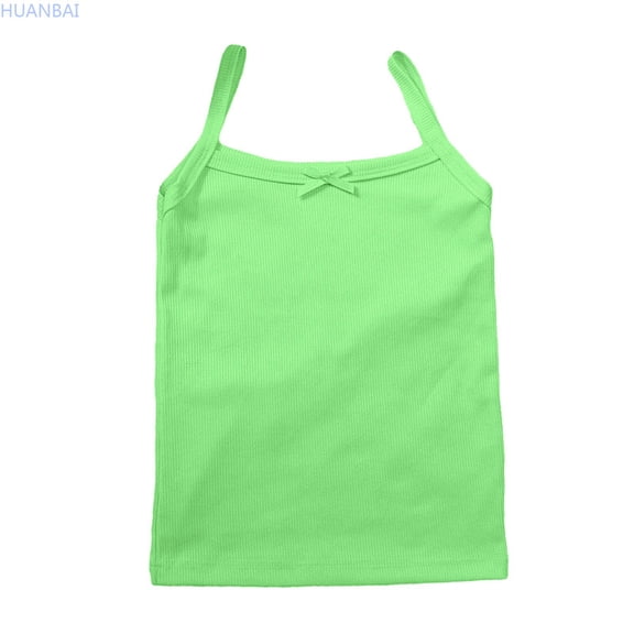 HUANBAI Children's Vests Summer Candy Color Girls Vests Girls Shaped Vests Soft Basic T-Shirts 18-24 Months