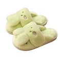 thumbnail image 1 of HUANBAI Cozy Animal Themed Indoor Slippers For Kids Girls With Sole Winter Shoes For Children Soft Warm Fleece Lined Home Footwear 8-9 Years, 1 of 4