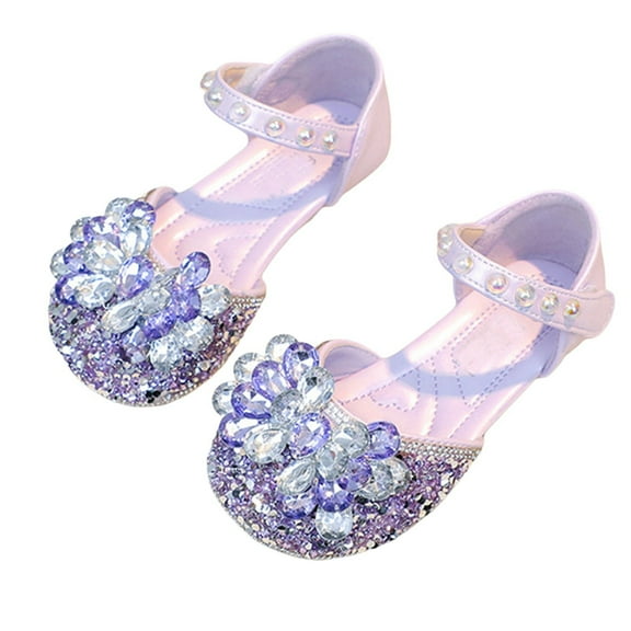 HUANBAI Fashionable Rhinestone Shoes With Soft Soles For Little Girls