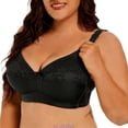 thumbnail image 1 of HUANBAI Full Figure Lace Seamless Underwire Bra For Comfortable Support Daily Wear T Shirt Bra With Side Coverage ,(36,Black), 1 of 4