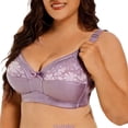 thumbnail image 1 of HUANBAI Full Figure Lace Seamless Underwire Bra For Comfortable Support Daily Wear T Shirt Bra With Side Coverage ,(42,Purple), 1 of 4