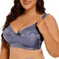 thumbnail image 1 of HUANBAI Full Figure Lace Seamless Underwire Bra For Comfortable Support Daily Wear T Shirt Bra With Side Coverage ,(44,Blue), 1 of 4