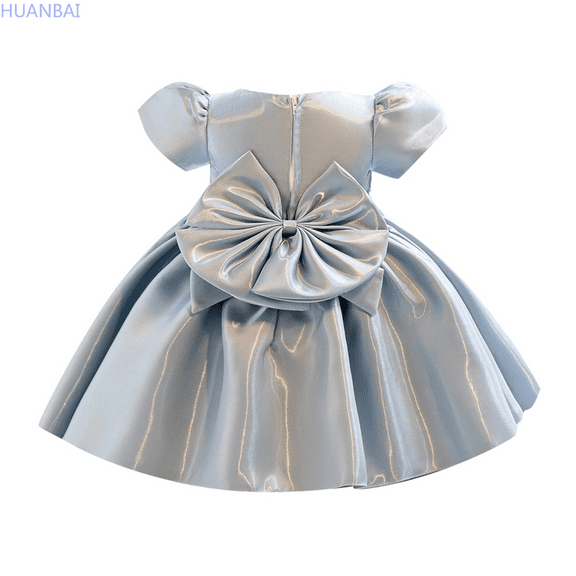 HUANBAI Girl Bowknot Tutu Dress For Kids Baby Wedding Bridesmaid Birthday Party Pageant Baptism Dresses Sundress for Kids 18-24 Months