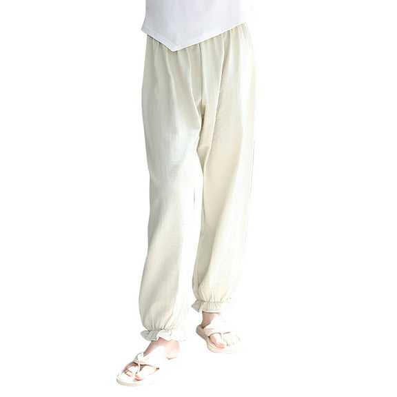 HUANBAI Girls Casual Pants Elastic Waist Jogger Cargo Pants For Toddler Kids Spring Summer Outdoor Play Comfortable Lightweight Breathable 9-10 Years