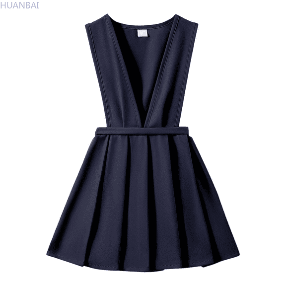 HUANBAI Girls Dresses For School Casual Wear Toddler Kids Pinafore Pleated Skirt With Adjustable Straps Comfortable Everyday Outfit Casual Midi Dresses 4-5 Years