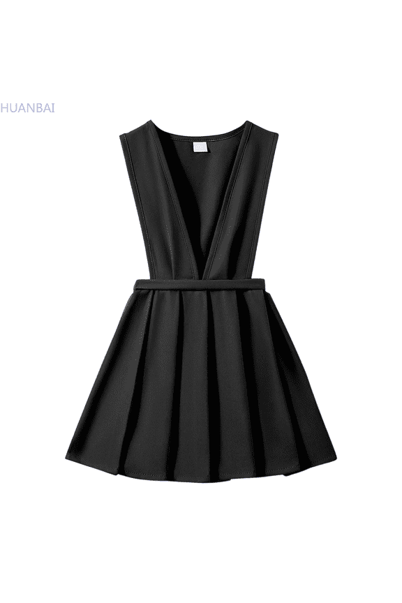 Girls Dresses For School Casual Wear Toddler Kids Pinafore Pleated Skirt With Adjustable Straps Comfortable Everyday Outfit Girls Dress Sweet 8-9 Years