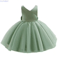 thumbnail image 1 of HUANBAI Girls Dresses V Net Dress For Toddler Baby Girls Casual Party Photoshoot Outfit Comfortable Stretchy Waist Spring Summer Fall Casual Midi Dresses 18-24 Months, 1 of 6